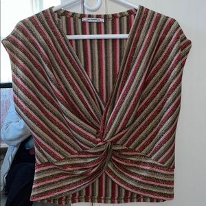 Zara metallic twist top